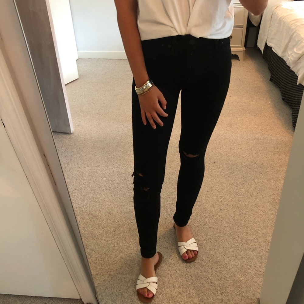 Citizens of Humanity black ripped Rocket jeans